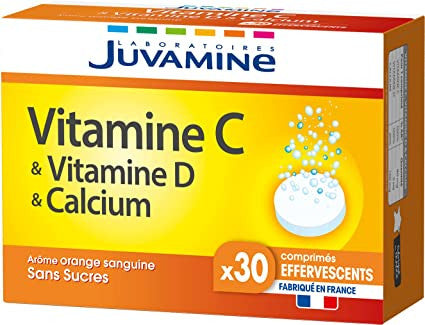 Juvamine - Vitamina C Vitamina D & Calcio - 30 Tabletas efervescentes Embalaje Deteriorado (Cad: 31 03 2026) Online now