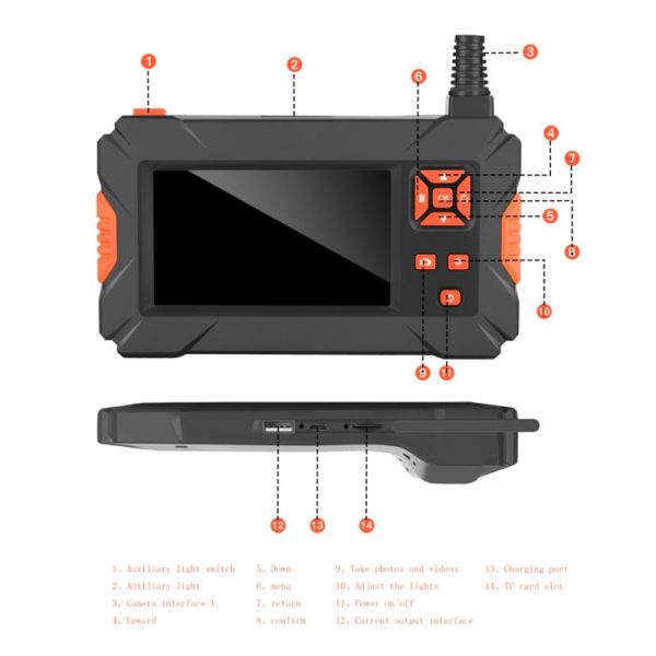 P130 5m Hard Wire Waterproof LED Drain Pipe Inspection Camera HD 5.5mm Dual-Lens 4.3-Inch Screen Borescope Online Sale