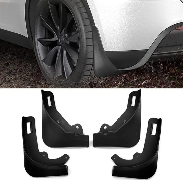 4PCS No Drilling Car Front and Rear Wheel Fender Mud Flap Mud Guard for Tesla Model Y Discount