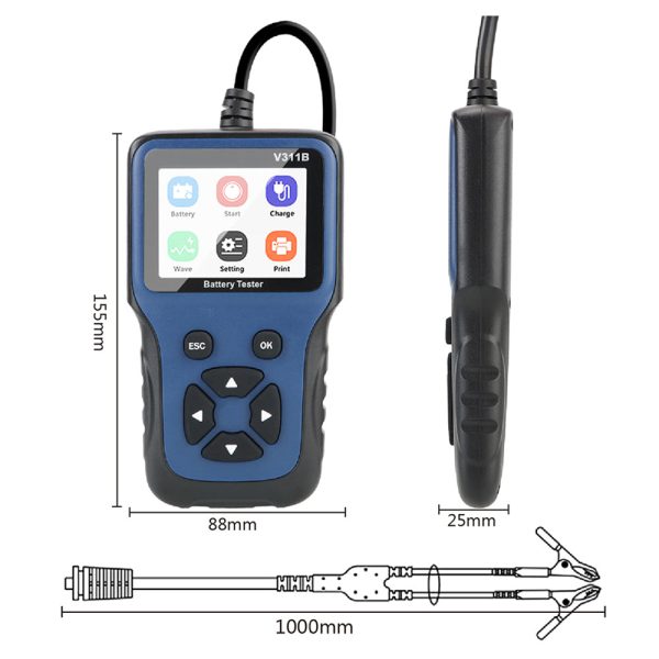 V311B 12V CCA Battery Tester 2.8-Inch Screen Digital Analyzer Test Tool for Car   Boat   Motorcycle Online