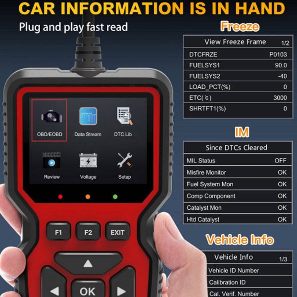 V519 2.8-inch Car Fault Diagnostic Instrument Engine Fault Reading Data Diagnostic Detector Tool Hot on Sale