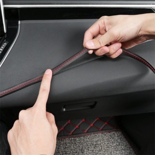 8m Car Interior Trim Strip Automobile Center Console PU Leather Adhesive Decorative Strip Fashion