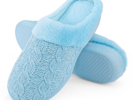 Talla: 41 42 - Zapatillas Mujer Casa, Suaves Zapatillas Casa Mujer Invierno Con Forro Polar Pantuflas Zapatillas de Casa Para Mujer Azul claro For Cheap